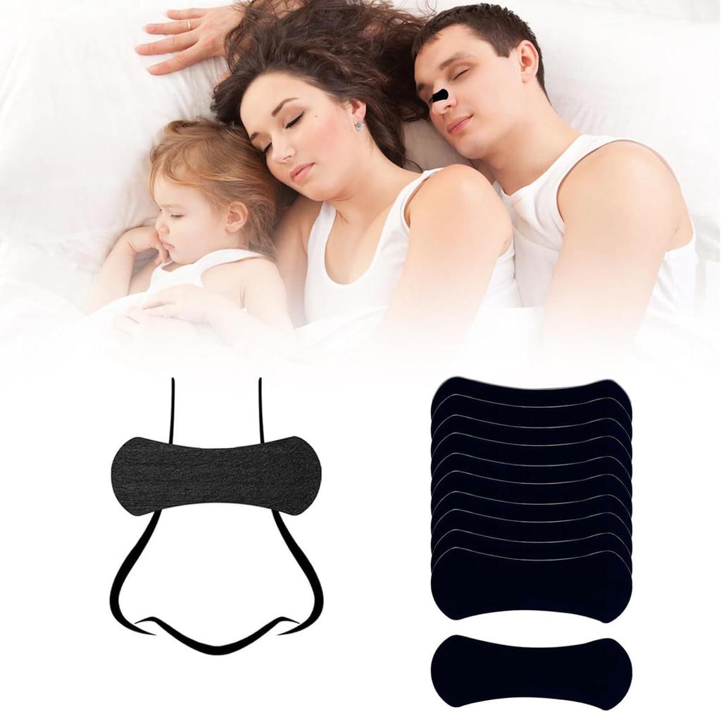 Adult Black Breathable Nasal Strips for Snoring and Sports - Strong Adhesion, Oil-proof, Sweat-proof