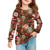 Girls' Long Sleeve Blouse - Round Neck Soft Waist Tunic