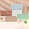 Solid Color Silicone Cosmetic Bag Portable Silicone Storage Bag Makeup Brush Case  Stationery