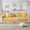 Universal Non-slip Solid Color Sectional Sofa Cover  Warm Short Plush Quilted Sofa Towel For Living Room Modern Couch Slipcover