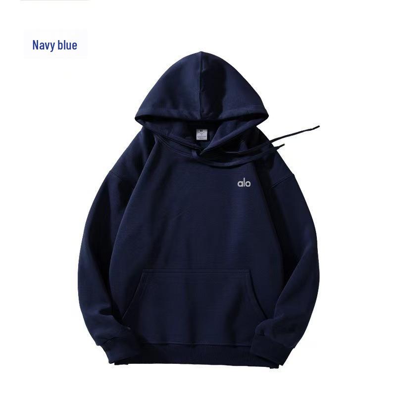 Alo Yoga Grenzüberschreitendes versilbertes Kapuzensweatshirt: Lässiger lockerer Komfort-Pullover für Herren und Damen für Herbst und Winter