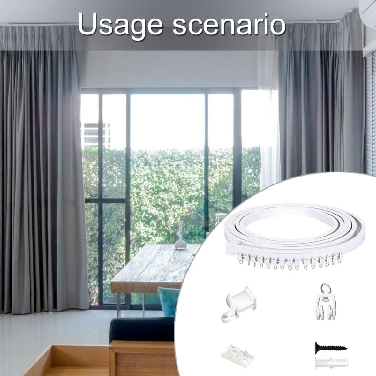 Customizable Ceiling Curtain Track Kits 3Meter White Rails with All Accessories Set for Functional Window Treatments
