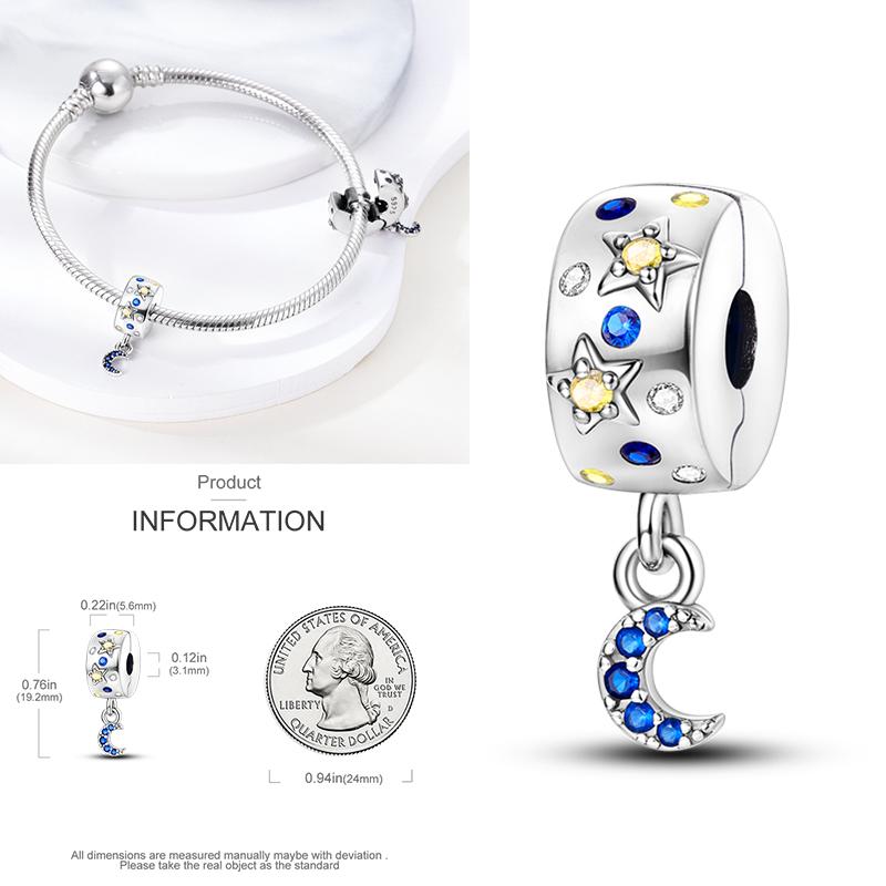 Cat Butterfly Daisy CZ Pave Clip Charm Bead Components Positioning Buckle Copper Metal Silicone Spacer Bead Components Compatible With Authentic