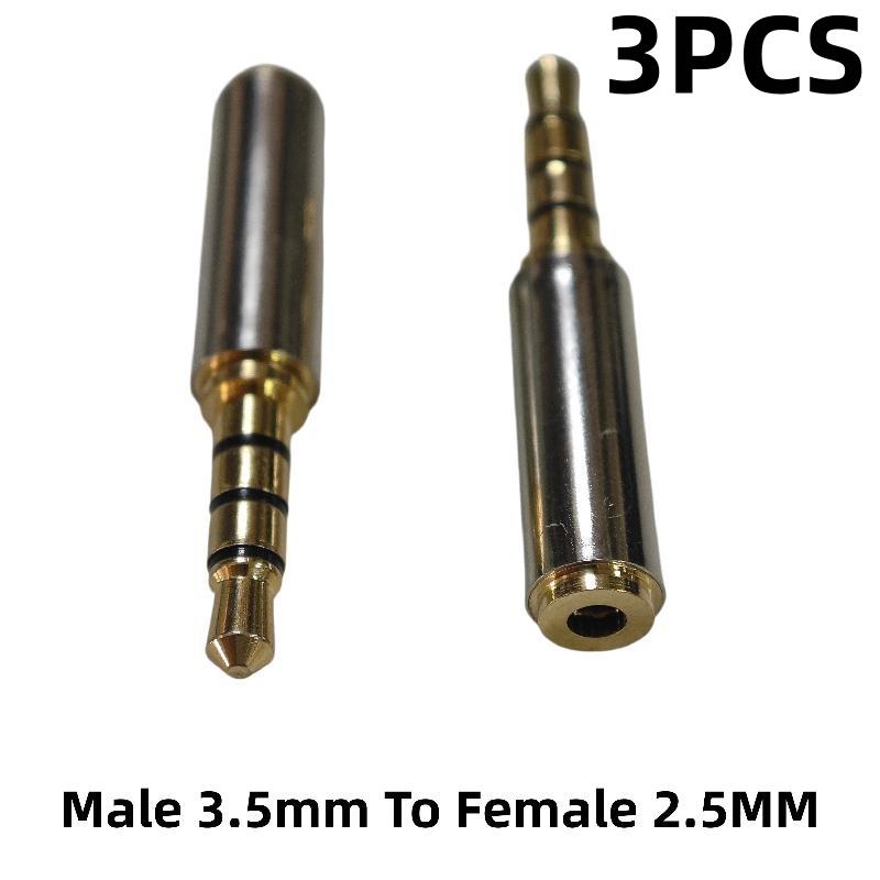 1/3Pcs 3.5Mm To 2.5Mm /2.5 Mm To 3.5 Mm Audio Adapter Aux Cable Converter Stereo Headphone Amplifier Microphone Jack