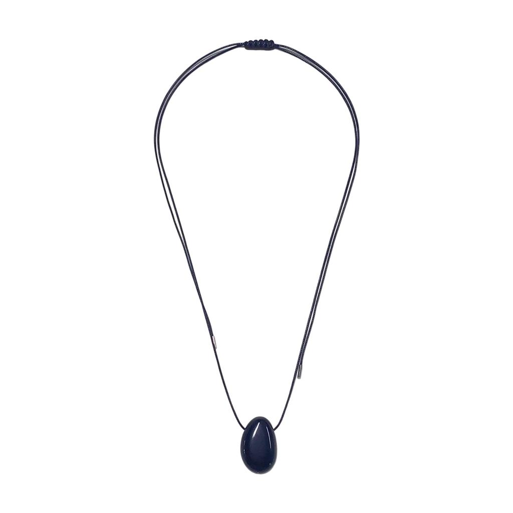 Lightweight Handmade Necklace with Irregular Stone Pendant Adjustable Rope Design Comfort Wear Neckchain