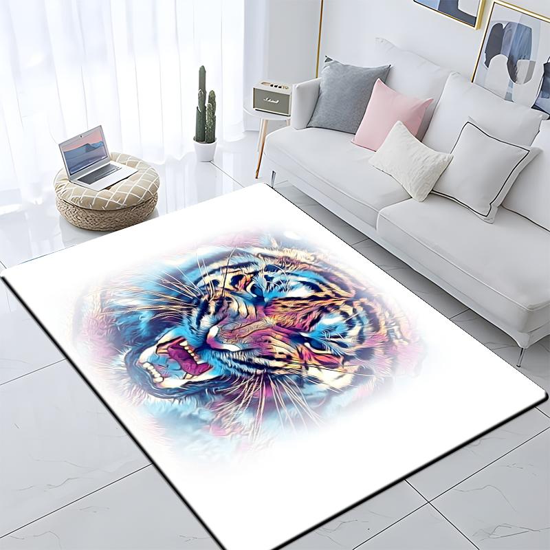Animal Tiger Custom Picnic Mat Non Slip Carpet Living Room Mat Yoga Mat Home Decor Crawling Mat Carpet for Living Room Anime Rug