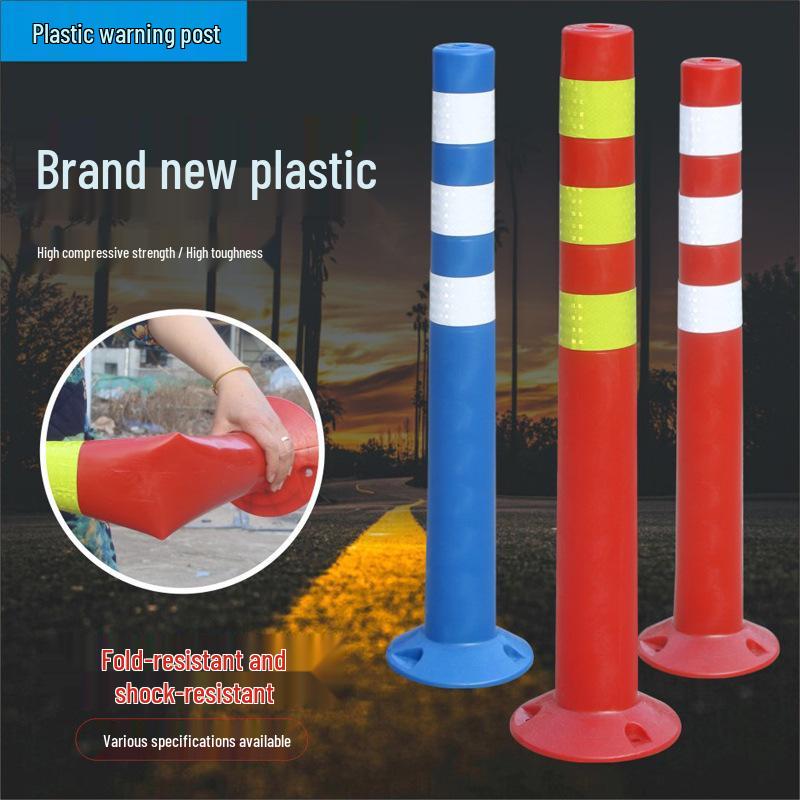 Reflective Elastic Traffic Bollard: PU Anti-Collision Post & Rubber Road Barrier