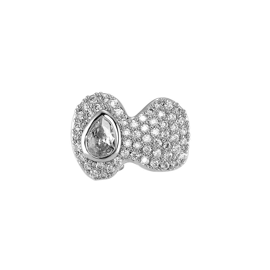Iced Out Bling Diamonds Teeth Grillz 18k Gold Plated Single Teeth Set Full Zircon Braces for Body Jewelry