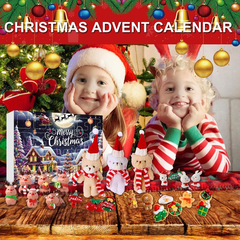 Christmas 24-day countdown calendar toy cute holiday toy advent calendar portable doll fun desktop decorations