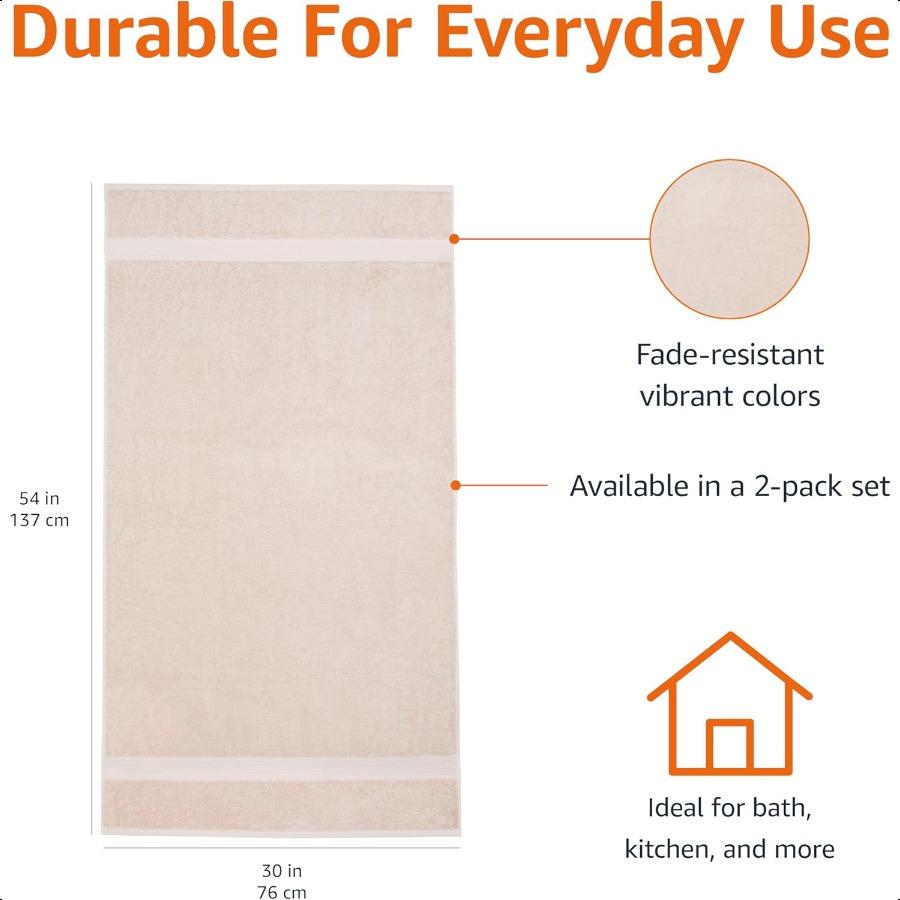 FadeResistant 100 Cotton Bath Towel 2 Pack 30x54 Blush Pink