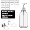 500ml Transparent Plastic Lotion Bottle Refillable Pump Bottle Dispensers Wall Mounted with Labels for Dish Body Wash