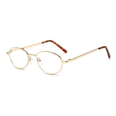 Retro Small Oval Anti-blue Light Computer Reading Glasses Women Man Metal Full Frame Glasses Diopter +1.0 To +4.0