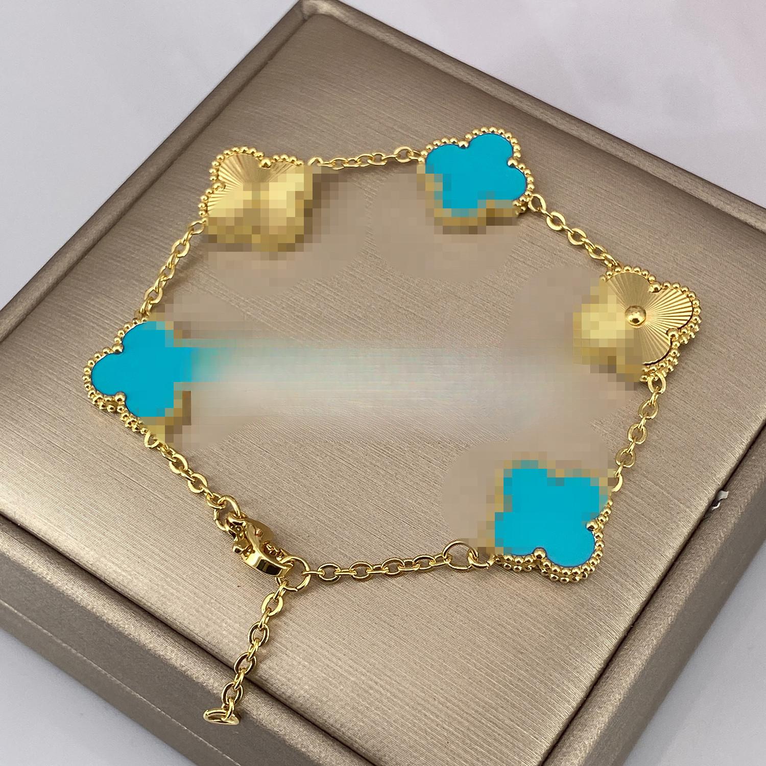 

Браслет 15 мм Пять цветов Лазерный браслет 18К Браслет Четырехлистный клевер Женский браслет