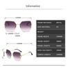 Mode Übergroße Randlose Sonnenbrille Damen Berühmte Luxusmarke Design Sexy Vintage Dame Sommerstil Sonnenbrille