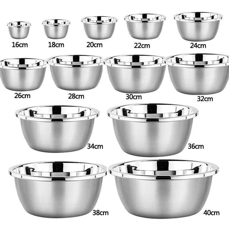 Yishuxiang 24cm Stainless Steel Deep Soup Basin (2-Pack)