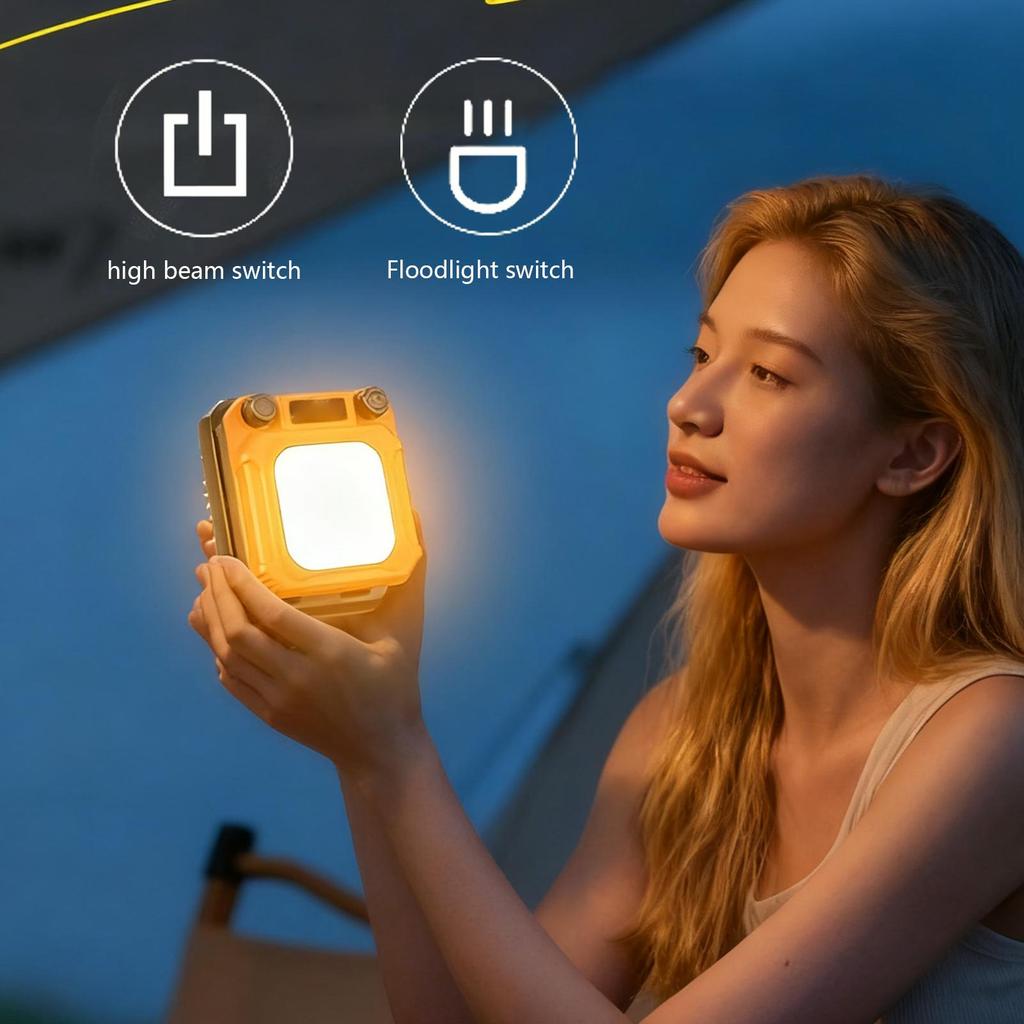 Camping Lantern 3200mAh Magnetic Flashlight Folding 3200mAh Lights For Camping With LCD Display For Outdoor Patio Tent Porch