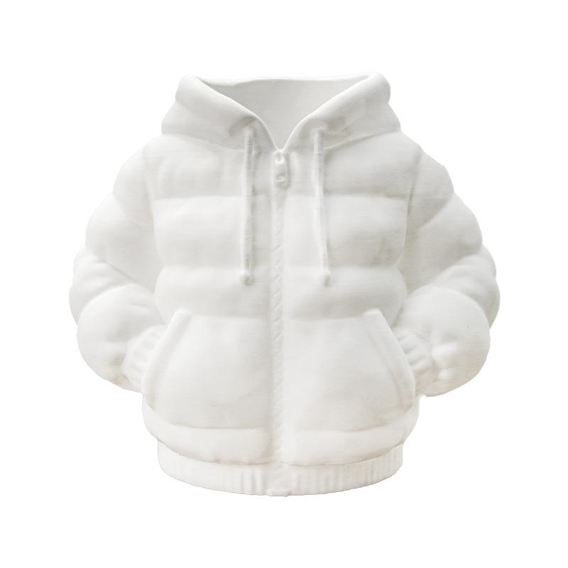 1Pcs Desktop Creative Minimalist Pen Holder Down Jacket Pencil Case Storage Bucket Safe Material Atmosphere Cute