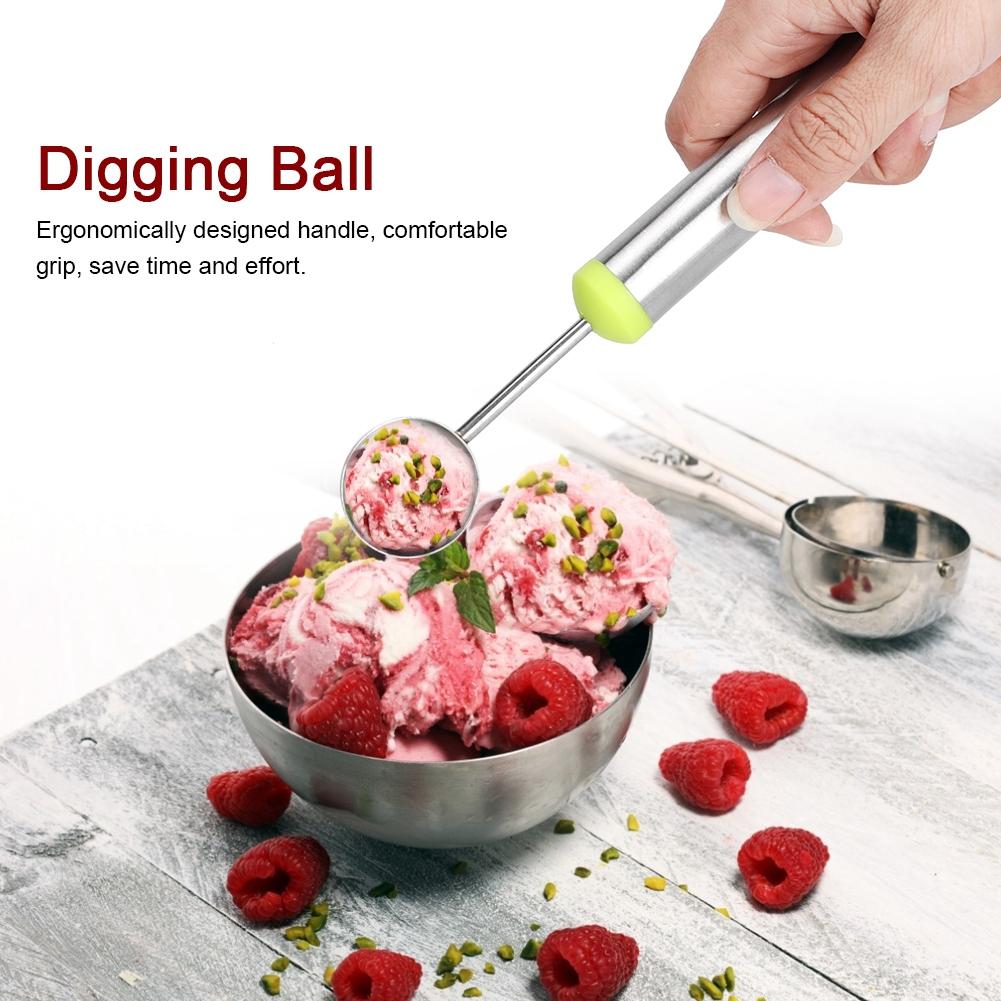3pcs Multi Function Fruit Carving Device Wat Melon Scoop Melon Digg  Fruit Pulp   Removal Tool(3pcs Set GreenSilv )