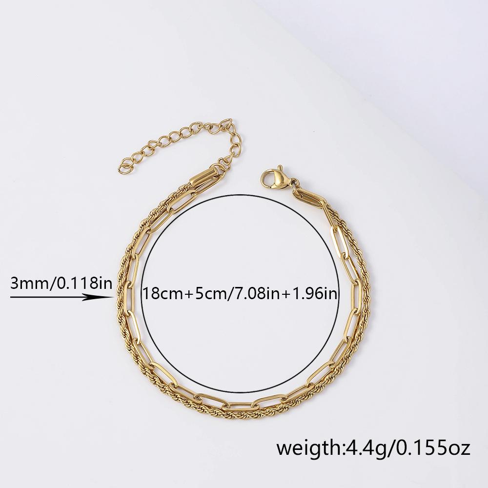 Multilayer Titanium Steel Chain Bracelet Men Gold Color Twist Chain Stainless Steel Bracelet Party Jewelry Bracelet For Women