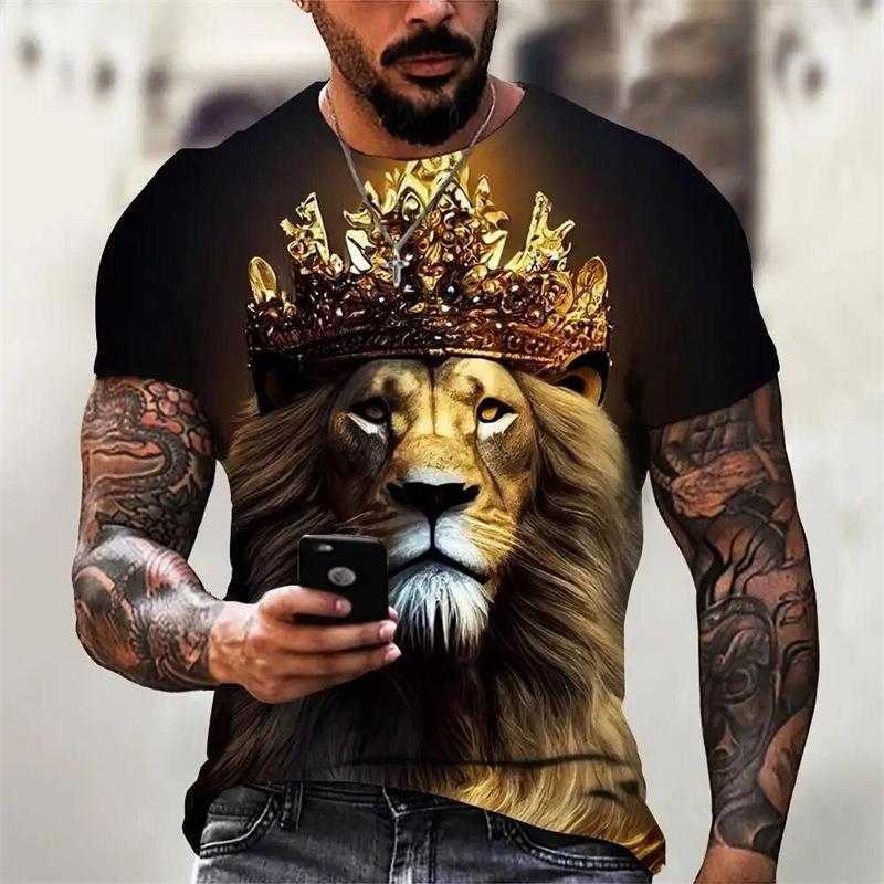 Graphic T Shirt Men's 3D Print Color Round Neck T Shirts Unique Personality Streetwear 2026 Fashion Tee Top