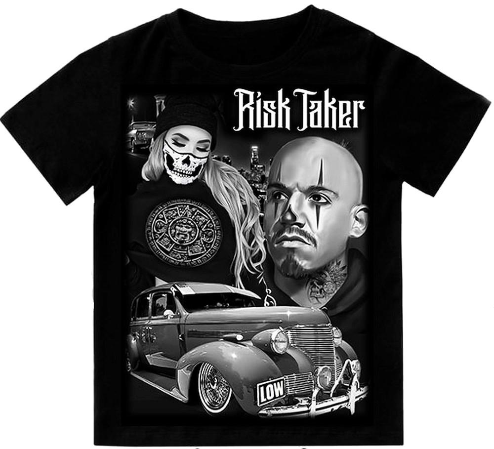 Risk Taker Low Rider  Mens T-Shirt Print On Shaka Wear Heavyweight Tee Unisex T-Shirt S