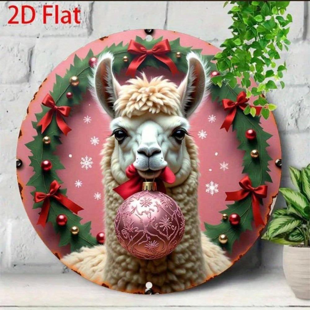 Vintage Tin Sign Christmas Moose Wall Art Metal Decor Retro Snowflake Cafe Bar