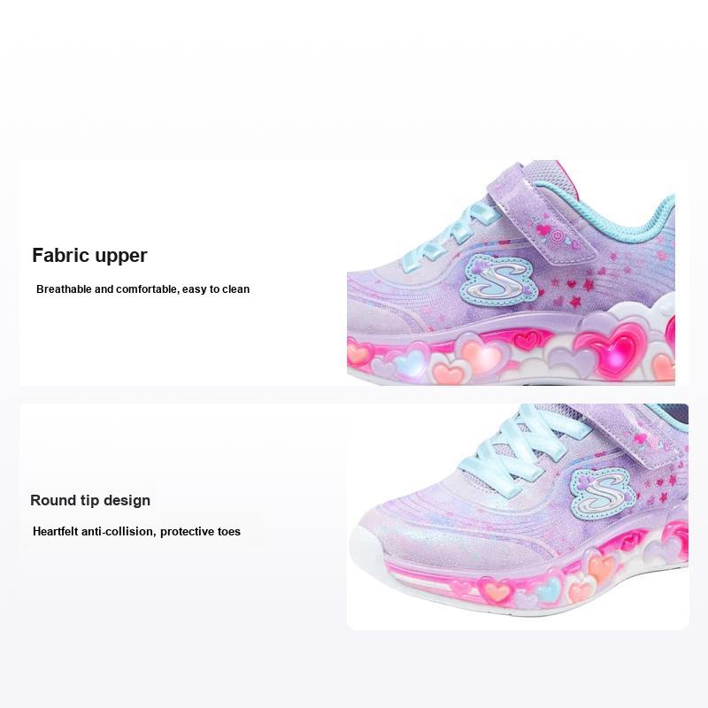 Skechers Детские удобные мягкие нескользящие износостойкие низкие повседневные кроссовки Детские кроссовки Фиолетовые 302696L-LVMT 27.5