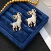 1Pcs Rhinestone Goat Animal Brooch Pins Vintage Pearl Goat Brooches For Women Friends Party Gifts Jewelry Accessories