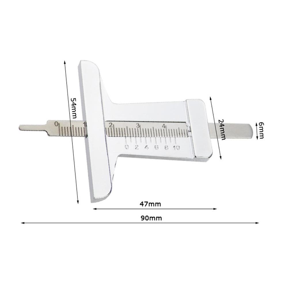 Stainless Steel Tire Tread Depth Gauge Precise Measurement 0-50mm Depth Gauge Vehicle Inspection Automotive Inspection Tool