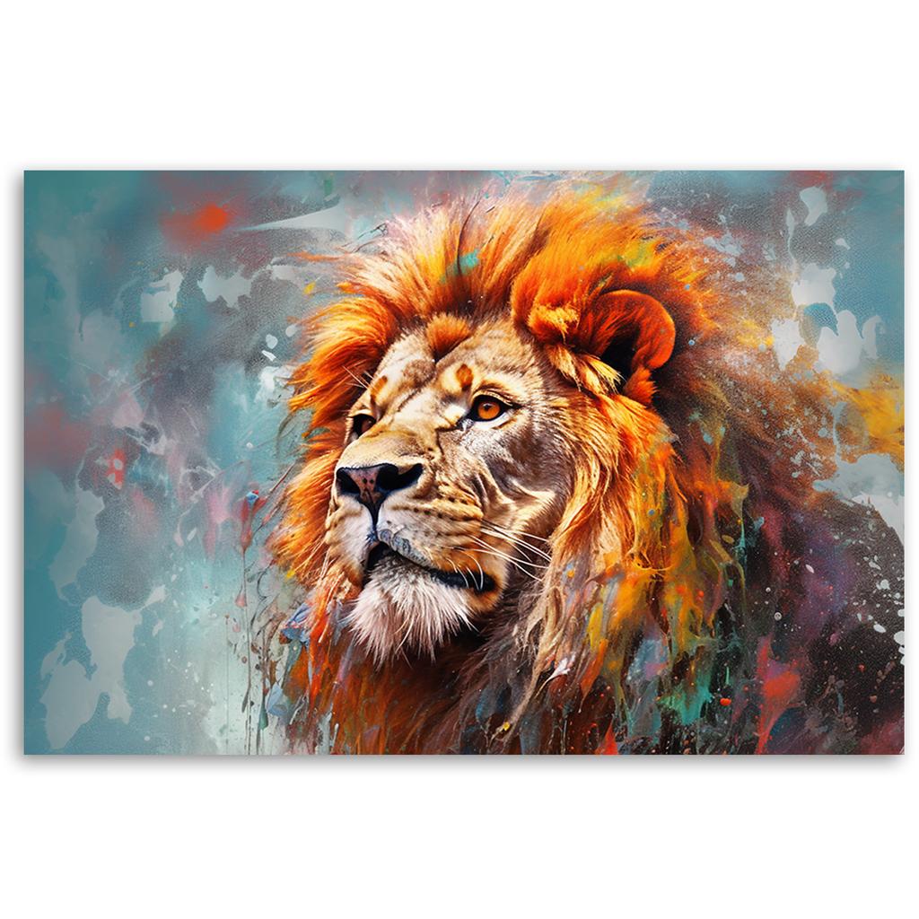 Canvas Print, Animal AI Lion Abstraction