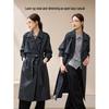 Mohanyimei Women's Professional Lapel Waist-Cinching Trench Coat