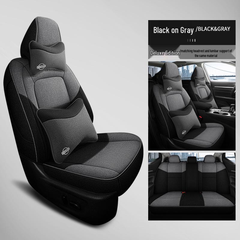 Teana Car Seat Cushion: Universal Full-Coverage Linen for All Seasons