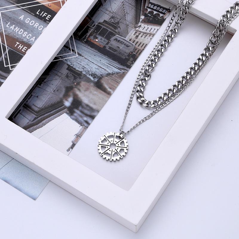 

Мужская модная толстовка-ожерелье с подвеской-цепочкой в два слоя - Хип-хоп крутой стиль модный аксессуар.