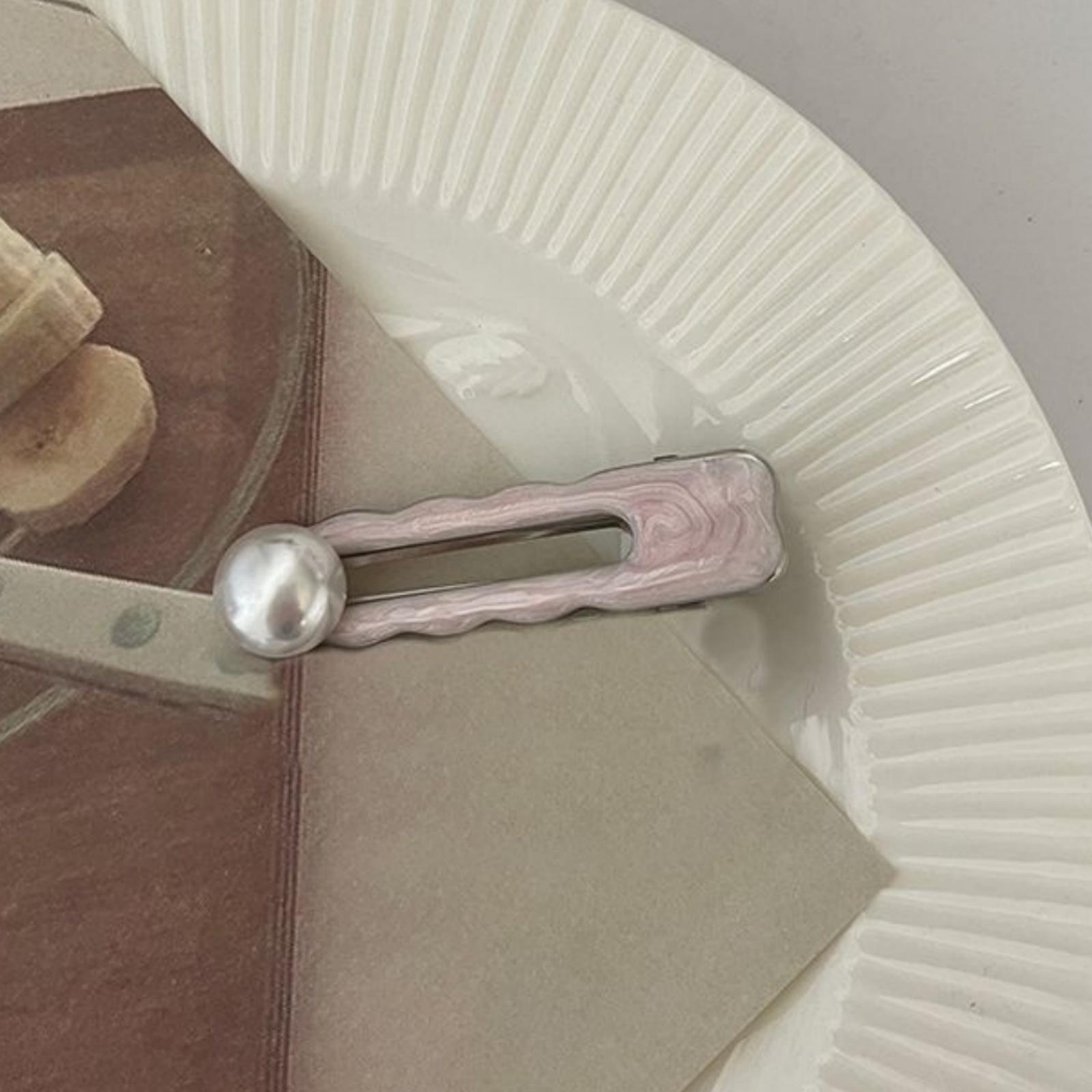 

1 шт. Морская соль Розовый ~ Премиум, Жемчуг, Металлические заколки для волос, Женские, Заколки для челки, Заколки для затылка, Головные украшения, Аксессуары для волос, Боковые заколки 1pc