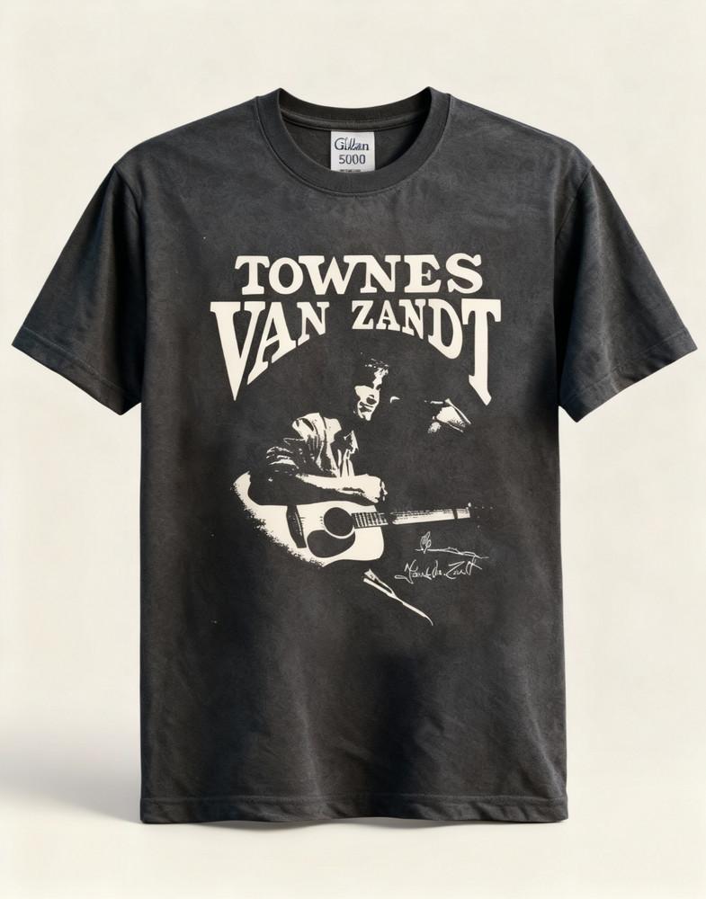 Townes Van Zandt Shirt Townes Van Zandt Charcoal T-shirt S-5XL Unisex T-Shirt M