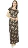 Bimba Long Maxi Gown Floral Rayon Dress- Both Side Slits Classic Summer Wear