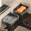 2PCS Wall Mounted Soap Dish Holder With Drainage Holes Nondrill Design For Shower Kitchen Bathroom Soap Storage Holder