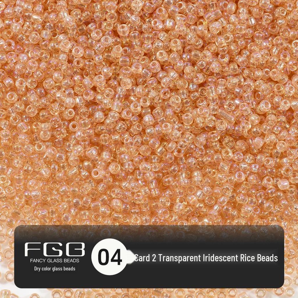 FGB Transparente Irisierende 2mm Runde Glasperlen für DIY Schmuck