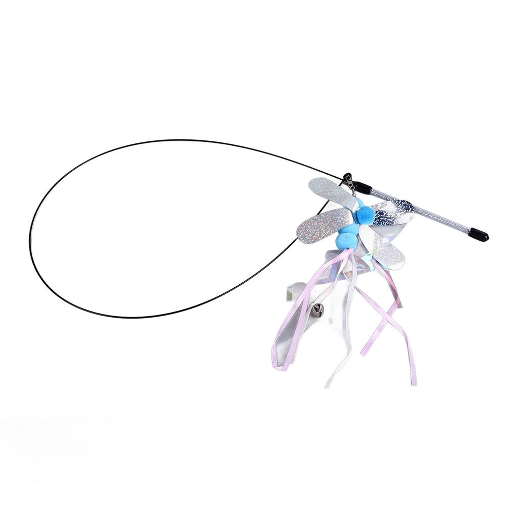 Katzen-Spielangel Flexible Drahtgriff Interaktive Katzen-Spielangeln mit Lebendiger Beute für Katze Kätzchen