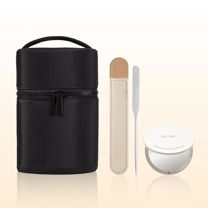 [29 Exclusive] Stand Carry Pouch + Mini Makeup Spatula (+ Round Dual Mirror)