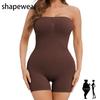 Full-body Shapewear Jumpsuit with Detachable Straps, Seamless, Flat-shoulder, One-piece Body-shaping Undergarment