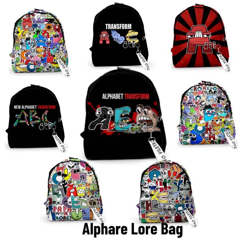 Unisex Oxford Cloth Printed Backpack Alphabet Lore Design Student Gift