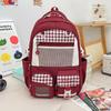 Schoolbag new trendy plaid middle and high school student schoolbag ins fresh and large capacity backpack female cute casual backpack