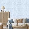 Leaves Wallpaper White and Azure for Living Room and Bedroom 50x1000