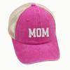 Visors DAD MOM Baseball Hats Mesh Net Sunscreen Hats Washed Distressed Faded Cap  for Man Women