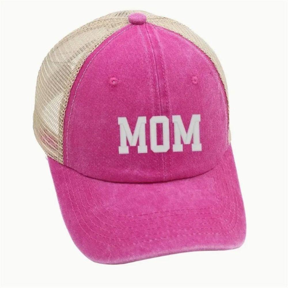 Visors DAD MOM Baseball Hats Mesh Net Sunscreen Hats Washed Distressed Faded Cap  for Man Women