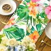 Hawaiian Flamingo Happy Birthday Table Runner Tropical Leaves Flower Table Flag Aloha Hawaii Flamingo Birthday Party Table Decor