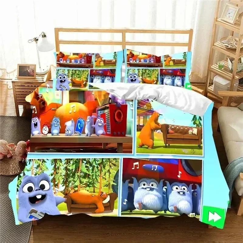 3D G-Grizzy and The Lemmings Bedding Set Printed Bed Set With Pillowcase Bed Duvet Cover Soft Queen King Size Bedclothes Home
