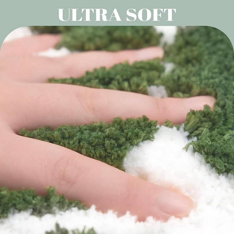Irregular Letter Green Floor Mats, Soft And Anti-Slip Faux Cashmere Area Carpets, Bedroom Chair Gift Floor Mats, Home Decoration