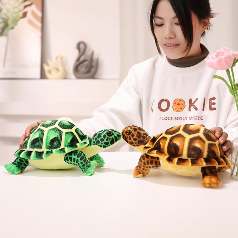 Cute simulation turtle doll plush toy sea creature green turtle doll children soothing rag doll